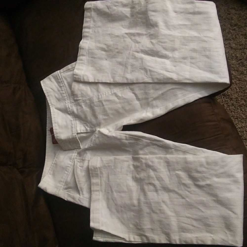 White flare jeans